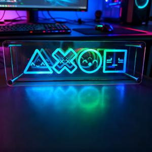 TEMU 3D 무한 미러 스마일 페이스 네온 사인 USB 전원 USB 조명기구 PC 액세서리 데스크 게이밍룸 장식 210가지 조명 모드 버튼 색상 변경, 게이밍 세팅,무드 조명,모던 데코,가벼운 디자인,RGB 램프,기술 애호가,게이머