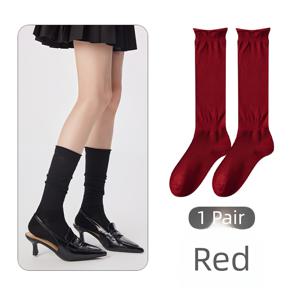 TEMU 여성용 울트라 소프트 메리노 울 송아지 양말 - 두꺼운 따뜻한 겨울용 양말, 7가지 단색 (안가라 레드 제한판 포함) - 손세탁 전용, 크리스마스, 파티 및 일상 착용에 적합, 겨울 양말, 보온 양말, 두꺼운 원단, 스타일리시 양말, 울 양말