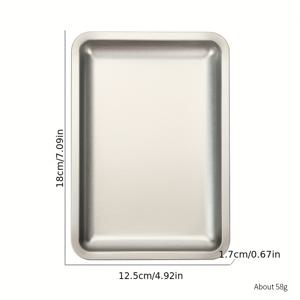 TEMU 스테인리스 스틸로 제작된 대형 사각 트레이 세트 2개 - 매니큐어 브러시 보관용, 네일 아트 및 화장품 사용, 치과 용도에 적합, 타투 용품 포함. 이 금속 트레이는 쉬운 저장을 위한 쌓을 수 있습니다