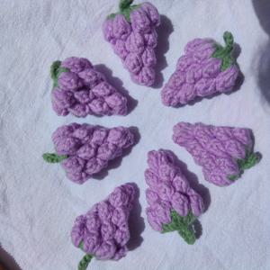 TEMU 6개 수제 포도 키체인 참 - 보라색 패브릭 과일 시리즈 키체인, 가방/백팩/재킷용 - 사계절 장식 액세서리, 재미있는 포도 디자인, 내구성 있는 패브릭