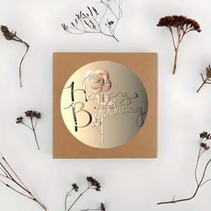 TEMU 48개의 우아한 생일 인사 라운드 스티커, 금속 장미와 골드 폰트 - 봉투, 선물 상자, 파티 장식에 완벽함 | 복합 축하, 생일 축하, 특별한 날에 이상적 | 우아한 스크립트 | 메탈릭 마감, 생일 파티 장식, 감사 스티커, 선물 태그