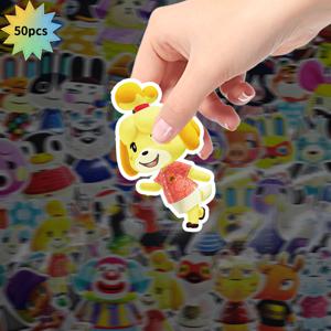 TEMU 50개 동물 숲 만화 스티커, 물병, 노트북, 카드, 휴대폰 케이스, 캐리어, 스케이트보드, 기타, 엽서 공예, 생일, 크리스마스 선물 및 친구들과의 정교한 컬렉션에 적합, 귀여운 미니 스티커|카드스티커