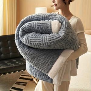 TEMU 1개 소프트 플러시 플리스 담요 - 헤비웨이트 사계절 침대 커버, 세탁기 사용 가능 & 손세탁 가능, 차량, 가정, 여행용 다용도 - 소파, 침대용 아늑한 침구