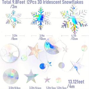 TEMU 2개 묶음 눈꽃 별 갈란드 장식 - 무지개빛 종이 행잉 장식품 (크리스마스, 결혼식, 생일 & 파티용) - 전기 불필요, 간편한 걸이, 축제 분위기 장식, 크리스마스 장식, 파티 장식, 무지개빛 마감, Easyhang 디자인