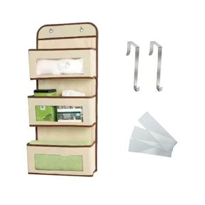 TEMU 벽걸이형 수납 랙, 넓은 3개의 포켓, 부직포 수납 가방, 투명 PVC 창문 및 금속 후크 2개 장착, 옷장, 욕실, 침실 및 기숙사에서 가정 정리 및 수납을 위해 설계됨