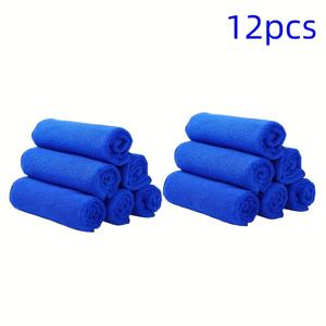 TEMU 12개 초극세사 30x30 차량 워시 타월, 미용 헤어 드라이어 클로스, 흡수성 차량용 물티슈, 주방 헝겊, 호텔 청소 유리 클리너, 차량 세척에 적합