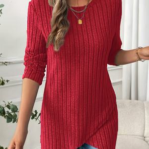 TEMU 여성용 우아한 긴팔 블라우스 - 시크한 오피스부터 파티 탑, 사계절용 포멀 & 데일리 셔츠 (소프트 브라운레드/ - 다용도 레이어링, 프로페셔널 & 캐주얼 의상, 여성 블라우스, 비대칭 디자인, 직장복, 스타일리시 셔츠, 패션 애호가)