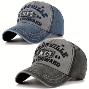 TEMU 남녀공용 빈티지 스타일 자수 베이스볼 캡 - 조절 가능한 스냅백, 통기성 메쉬 백, 흰색 글자가 있는 블랙, 야외 스포츠 및 캐주얼 착용에 완벽, 캐주얼 헤드웨어 | 빈티지 자수 캡 | 내구성 있는 헤드기어, 남성용 캡/모자, 무료 배송 포함|스냅백