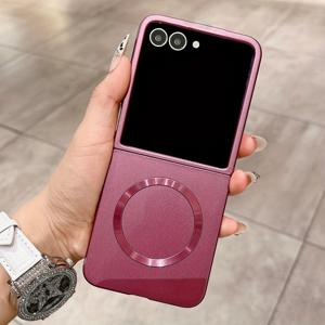 TEMU 갤럭시 Z 플립 3, 4, 5, 6, 7용 슬림 매트 마그네틱 휴대폰 케이스 (무선 충전 지원)|폰케이스