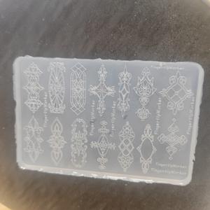 TEMU 1개 우아한 플로럴 & 기하학 레진 실리콘 몰드 네일 아트용 - 고투명도, 내구성 있는 공예 도구, 정교한 디자인, 매니큐어 및 주얼리 제작에 완벽, 네일 아트 용품, 장식 네일 아트, 섬세한 장인 정신, 네일 아트 스탬프