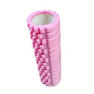 TEMU EVA 폼 요가 롤러 - 핑크, 그레이, 퍼플 - 코어 트레이닝, 균형, 스트레칭 및 자세 교정을 위한 질감 마사지 표면 - , 피지컬, 체육관 운동용 내구성 있는 미끄럼 방지 운동 롤러