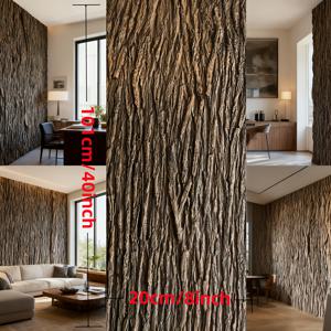 TEMU 40인치 x 8인치 자체 접착식 리얼리스틱 버드나무 껍질 벽지 - 자연 나무 줄기 질감 플라스틱 인조 목재 스티커, 벽, 기둥, 파이프, 울타리용 - 사계절/야외 장식 (도구 없음/잔여물 없는 제거)