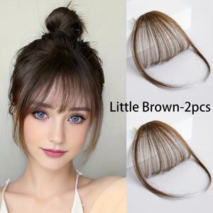 TEMU 2개입 시스루 클립인 앞머리 시스템 - 숏~미디엄 길이 (라이트 브라운/주디 골든/블론드/미디엄 브라운) - 자연스러운 볼륨과 커버력을 위한 클립온 프론탈 - 데일리 및 특별한 날에 사용하기 좋은 무손상 접착제 - 간편한 스타일링