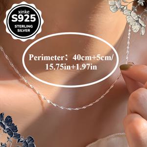 TEMU S925 실버 웨이브 패턴 목걸이, 사계절용 우아한 패셔너블 디자인 - 완벽한 선물 아이디어: , 휴가 파티 모임, 생일 졸업, 발렌타인데이, 어버이날, 크리스마스