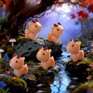 TEMU 미니어처 사슴 레진 공예 5개 세트, 정원 테이블탑 창가 장식용, 계절 장식,기발한 장식,장식용 오너먼트,내구성 있는 수지,가벼운 장식,사슴 조각상,장식용 동물,수집가들,정원 애호가들