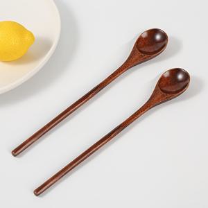 TEMU 2개 나무 커피 스푼 세트 - 부드러운 마감의 우아한 디저트 스푼, 일상 사용 및 휴일 선물 (크리스마스, 할로윈, 부활절, 추수감사절)로 완벽, 커피 바 액세서리