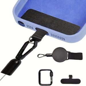 TEMU 1개 도난 방지 휴대폰 끈, 접이식 스틸 와이어 포함, 여행 및 하이킹용 범용 잠금 카라비너 휴대폰 스트랩, 여행 액세서리, 휴대폰 안전, 안전한 휴대폰 스트랩