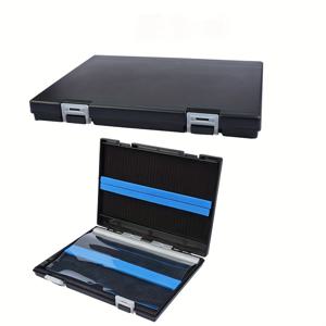 TEMU 초슬림 하드쉘 낚시 루어 박스 & 미끼 보관 케이스 - 컴팩트 휴대용 스피너베이트, 파이크/퍼치/ 미노우 정리함 (뚜껑 포함), 담수/플라이 낚시용 블랙 쉘 (낚시꾼에게 이상적)