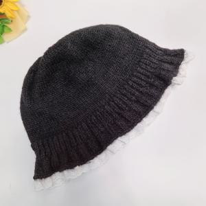 TEMU 여성용 겨울 낚시모자 - 레이스 장식 러플, 신축성 좋은 가벼운 보온 비니, 댄스 파티 & 캐주얼 웨어용, 부드러운 타이다이 보닛 (손세탁 가능) - 핑크/베이지 - 다용도 올에이지 액세서리