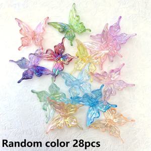 TEMU 28개 아크릴 혼합 색상 글리터 나비 비즈 | 공예 팔찌, 키체인, 헤어 액세서리, 펜 장식 및 기타 창의적인 장식에 이상적 | 크리스마스, 휴일 및 축제 핸드메이드 선물 프로젝트에 완벽 | 인기 선택