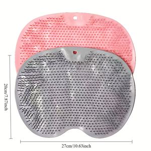 TEMU 2개 샤워 청소 브러시, 벽걸이형 뒷발 실리콘 욕조 마사지 패드, 욕실 세탁 매트 엑스폴리에이션 데드 라이트 비에지 브러시, 흡입 컵 핑크