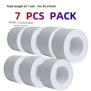 TEMU 7롤 자체 접착 PVC 실링 테이프, 샤워실, 주방, 욕실 및 코너 장식용 방수 웨더스트립 – 고품질 유연한 접착 스트립으로 오래 지속되는 보호, 욕실 보호,무결점 밀봉,장식 트림,내구성 있는 접착제,유연한 소재,접착 스트립,방수 테이프,DIY 애호가,가정 유지보수
