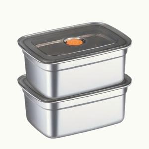 TEMU 2개 대용량 1350ml/45.6oz 스테인리스 스틸 식품 보관 용기 - 누수 방지, 전자레인지 및 식기세척기 사용 가능, 냉동고 안전 스택 가능 도시락 상자 (사무실, 케이터링, 식사 준비, 냉장고 정리용) (고강도 410 등급)