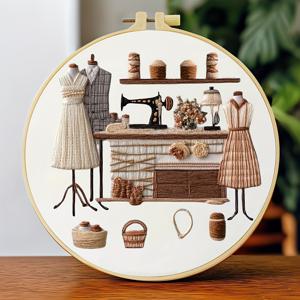 TEMU 자수 세트, 20 x 20cm/7.9 x 7.9인치, 의류 매장 세트, DIY 자수 세트, 초보자용, 자수 천, 설명서, 자수 스트레치 및 바늘 포함, 친구 또는 가족 휴일 선물, 가구, 사무실, 수공예에 적합, 휴일 선물,수제 선물,장식 스티칭,예술적 바느질,세부 스티칭,내구성 있는 바늘,바느질 스타터 팩,공예 프로젝트 세트,공예 애호가