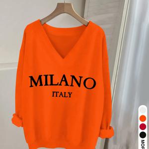 TEMU 여성 캐주얼 V넥 긴팔 티셔츠 