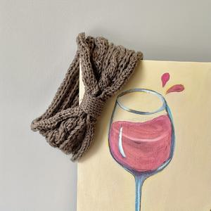 TEMU 1개 여성용 손으로 땋은 헤어밴드 - 탄성 밴드가 있는 보온 겨울 헤어밴드, 집, 헬스장, 크리스마스용 따뜻한 헤어 액세서리 - 부드러운 브라운/ - 땋은 머리, 포니테일, 번 스타일링에 용이 - 여성에게 이상적인 선물, 안정적인 착용감의 헤어밴드, 귀마개 헤어밴드, 귀도리, 머리두건, 뜨게질머리띠, 머리두건스, 겨울모자, 손뜨개소품, 헤어 밴드