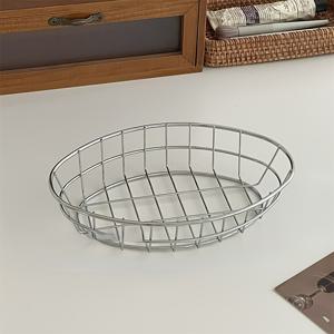 TEMU 1개 우아한 메탈 수납 바구니, 오픈 웨이브 디자인 - 가정, 주방, 사무실 & 욕실용 튼튼한 다기능 정리함, 책, 장식품, 선반 바구니, 가정용 수납 선반 바구니에 적합|책꽂이