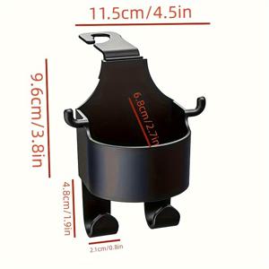 TEMU 컵 홀더 & 휴대폰 홀더가 있는 튼튼한 차량용 정리함 - 컵 홀더, 휴대폰 홀더, 수납 상자가 있는 다기능 뒷좌석 정리함 - 내구성이 뛰어난 PP 소재, 모든 차량에 간편하게 설치 - 차량을 깔끔하고 정리된 상태로 유지