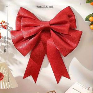 TEMU 1개 대형 레드 리본 장식 - EVA 소재 크리스마스 트리 장식, 배경 벽 장식, 웨딩 아치 장식, 생일 파티 소품, 깃털 없는 휴일 장식, 선물 액세서리, 홈 데코, 할로윈 장식. 대형 DIY 레드 리본 장식 - 수제 플라스틱 장식, 크리스마스, 발렌타인데이, 웨딩, 파티에 적합 - 사용하기 쉬운 벽 장식