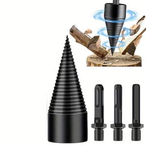 TEMU ZREE 고강도 수동 장작 분리 드릴 비트 & 콘 분리기 - 32/42mm 장작 분리기 (드릴용 팁 포함), 가정 및 캠핑용 32/42mm 장작 분리기 비트