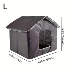 TEMU 사계절 내부 고양이 하우스 둥지 - 튼튼한 옥스포드 천, 문이 열린 포근한 실내, 실내/실외 반려동물에게 적합, 간편한 조립