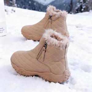 TEMU 여성용 겨울 스노우 부츠 - 미끄럼 방지 TPU 밑창이 있는 보온 차가운 날씨 부츠, / 브라운 - 얼음, 눈, 바람에 적합한 미끄럼 방지 접지력 - 일상 및 공식 행사용 올-터레인 겨울 부츠 - 간편한 세척 디자인, 여성 스노우 부츠|운동화|여성운동화