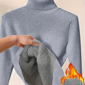 TEMU 남성용 소프트 스트레치 겨울 니트 스웨터 - 클래식 하이넥 솔리드 컬러 긴팔 풀오버, 가을 & 겨울에 적합한 캐주얼 솔리다리티, 내구성 좋은 쉬운 관리 필수 아이템 (손세탁/드라이클리닝)