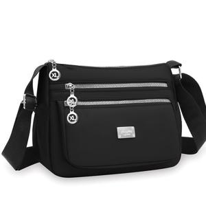 TEMU 남성용 크로스바디 백, 조절 가능한 스트랩 & 지퍼 잠금 - 사계절 활용 가능한 숄더백, 골드 톤 하드웨어, 데일리 출퇴근을 위한 디자인