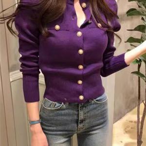 TEMU 여성 추동 계절 긴팔 가디건 솔리드 슬림핏 라운드넥 진주버튼 데일리 캐주얼 5컬러 선택 가능 원단이 부드럽고 편안하며 슬림소녀 SLIM GIRL