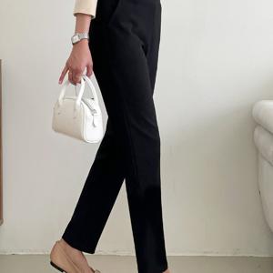 TEMU [자체제작] 여성 세미일자핏 팬츠 허리밴딩 쫀쫀스판 바지