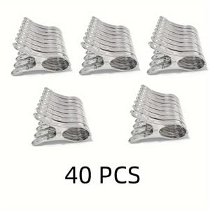 TEMU 20/40팩 대형 헤비 듀티 금속 빨래 집게 수건 클립 클램프 스테인레스 스틸 클립 비치 타월 클립 헤비 듀티 클립 방풍 클립 금속 클립 이불 보트 풀 커버 걸이|비치타올