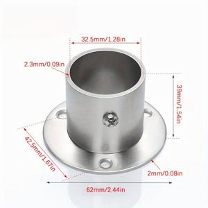TEMU 2개 스테인리스 스틸 벽걸이 브래킷 - 다용도 행거 레일 & 샤워 커튼 로드 거치대, 가정 및 사무실 정리용, 주방, 침실, 욕실에 쉬운 설치를 위한 사전 천공된 구멍이 있는 튼튼한 보관 지지대