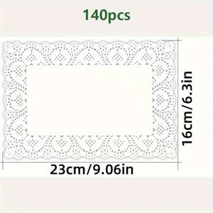 TEMU 140개 세트의 직사각형 레이스 종이 패드 - 바베큐, 피자 및 프라이용으로 이상적 - 우아한 화이트 레이스 디자인을 갖춘 오일 흡수 주방 수건, 가정 및 레스토랑 사용에 이상적, 레스토랑 용품 | 장식용 종이 패드 | 기계 제조 종이, 주방용 종이 타월