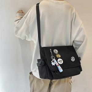 TEMU 남성용 단일 어깨 가방, 일본 스타일 크로스바디 가방, 캐주얼 하라주쿠 대용량 어깨 가방, 학생 가방, 여성용 업무 가방.