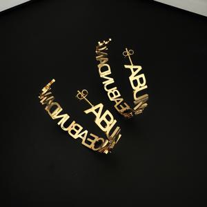 TEMU 커스텀 네임 후프 귀걸이, 개인화된 우아하고 섹시한 스테인리스 스틸 레터 후프, 도금되지 않은 여성용 패션 주얼리 - 데일리 웨어에 다재다능