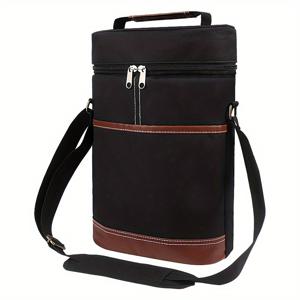 TEMU 휴대용 단열 와인 쿨러 백 - 피크닉 및 캠핑을 위한 직사각형 모양의 누수 방지 천 서멀 토트 - 식품 접촉 불가, 크리스마스, 할로윈, 추수감사절에 이상적