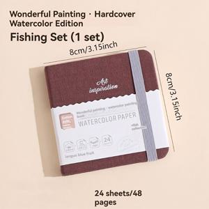 TEMU 300GSM 펄프 수채화 스케치북 - 48페이지, 찢어지지 않는 산성 없는 종이 마커, 컬러 연필 및 잉크 워시용 - 다양한 크기의 휴대용 미술 드로잉 패드, 스케치, 페인팅 및 저널링에 이상적, 수채화