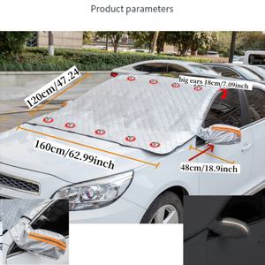 TEMU 대형 자동차 눈막, 모든 4 계절을 위한 유니버설, 9개의 자석 고정자와 함께 큰 전면 보호 커버를 특징으로 함 - 도난 방지 디자인, 눈 및 얼음 보호, 선샤드, 잎 보호, 새 배설물 보호, 쉬운 설치, 편리한 보관, 비닐 패키지 포함, 대부분의 차량 모델에 적합|차량햇빛가리개|자동차햇빛가리개