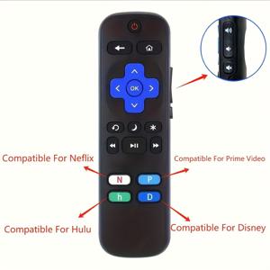 TEMU 로쿠 TV와 호환되는 교체 리모컨, Hisense/Onn/TCL/Sharp/Element/Philips/Hitachi/JVC/RCA/Insignia/Sanyo/LG Roku 시리즈 스마트 TV용 범용 리모컨