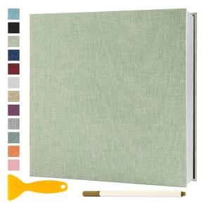 TEMU 직물 스크랩북 앨범 28x27cm, 자체 접착 사진 책, 40장 이중면 리넨 커버, DIY 기념일 메모리 북, 금속 펜 포함, 결혼 및 가족용, 여러 색상|북커버